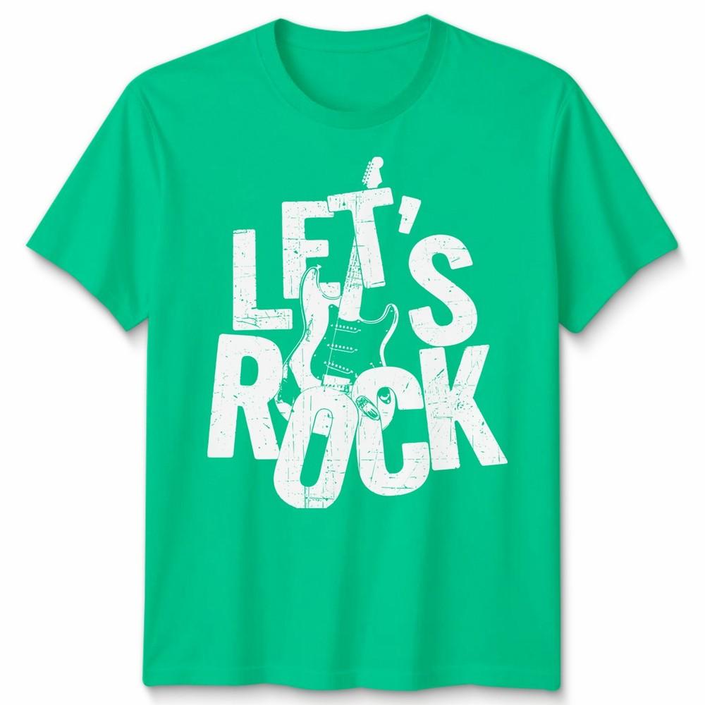 Lets Rock Guitar Band Unisex T Shirt Rock N Roll School Graphic Tee S