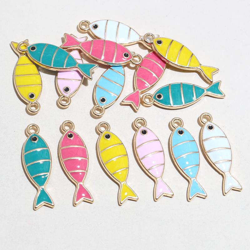 20pcs Enamel Fish Year Number 2026 Charms Pendant DIY Jewelry Making Craft Accessories for Earrings Necklace Bracelet Keychains