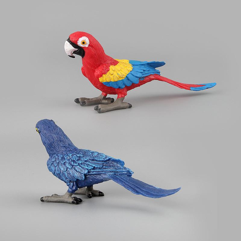 Realistic Pvc Parrot Figurines Set Of Six Colorful Decorative Animal Models