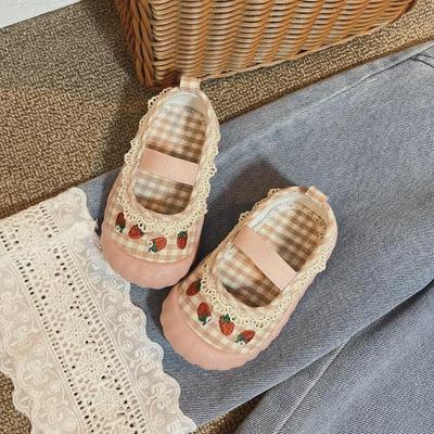 Korean Girls' Retro Lace Princess Shoes - Soft Sole Toddler Shoes for Spring/Summer, Cute Casual Design