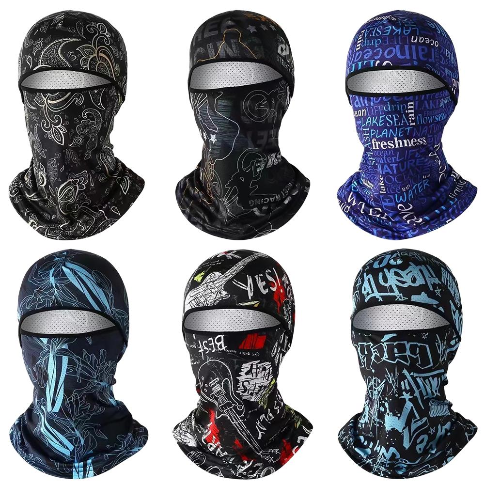 Summer Ice Silk Sun Protection Headgear Neck Guard Breathable Dustproof Cycling Mask Wearing with Helmets