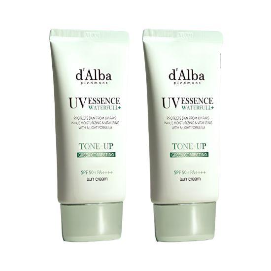 d Alba UV Essence Waterfull Tone-Up Green Correcting Sunscreen SPF50+ PA++++ Duo Set 50ml + 50ml