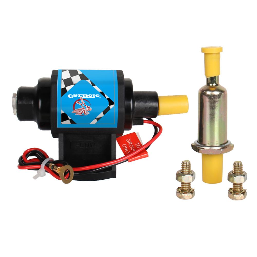 

Universal 12s Micro Electric Gas Fuel Pump 35 GPH 4-7 psi External w/ Carburetor чорний