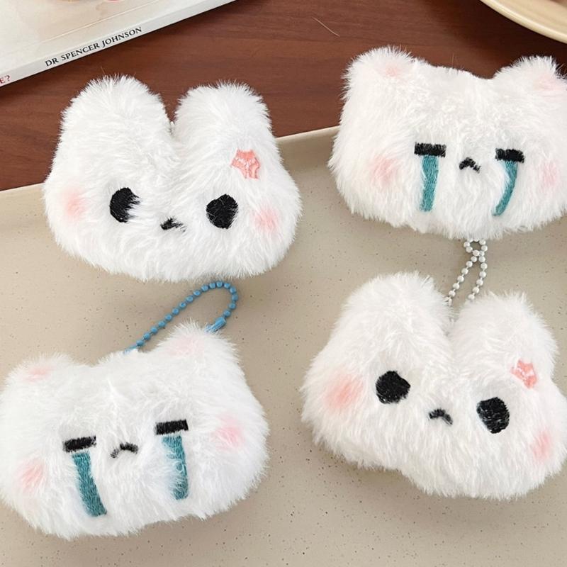 Plush Rabbit/Bear Keychain Ornament Soft Plush Backpack Charm Cute Stuffed Animal Gift For Students Friend And Family