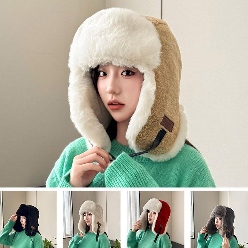 Winter Fleece Lined Hat Women Men Warm Windproof Ear Protection Beanie Cap Outdoor Skiing