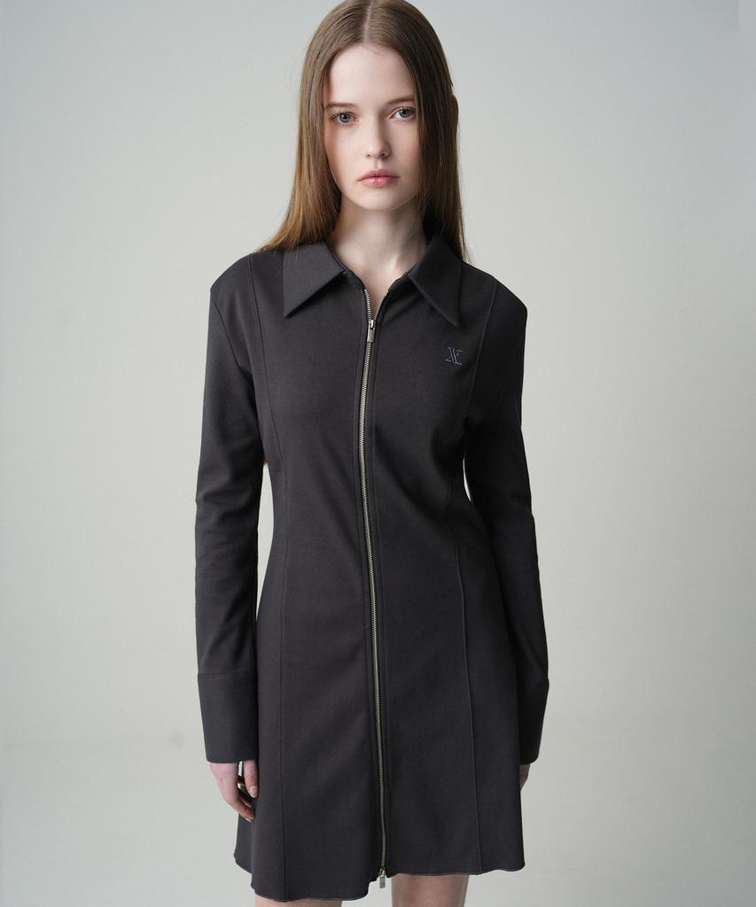 Urban Dress Sopy Collar Long-Sleeve Dress - 4Col