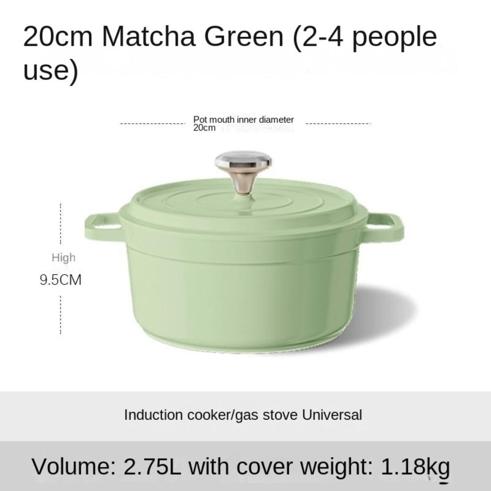 

2.75/4.75л Каструля для приготування супу з кришкою Лита алюмінієва каструля Кухонне приладдя Індукційна плита Газ Green 20cm