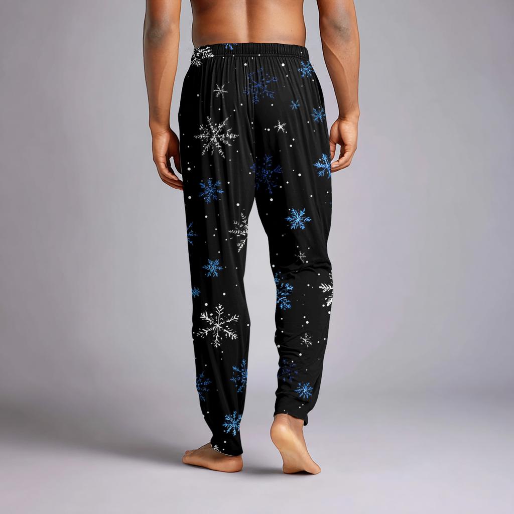 Herre Snøring Lomme Mansjett Fritidsbukser Hjem Sovebukser