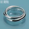 925 Sterling Silver Three Ring Ring Charm Wedding Jewelry