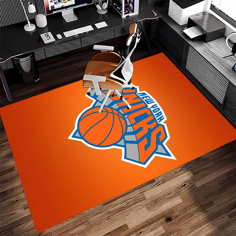 Kober s potiskem loga Knicks - Měkký, omyvatelný, protiskluzový vnitřní kobereček pod kancelářské židle, do obývacího pokoje, domácí kanceláře, dekorativní kobereček