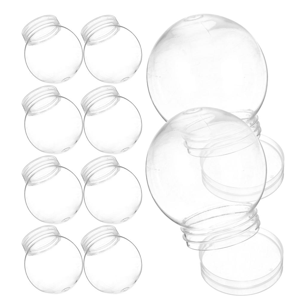 10pcs DIY Snow Globe Water Globe Christmas Plastic Snow Water Globe Kit for Diy Craft Christmas Ball Making Supplies Party Decor