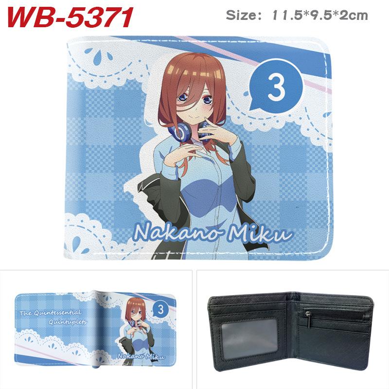 The Quintessential Quintuplets Anime Wallet Colorful Print Short Folded Coin Purse for Men Women