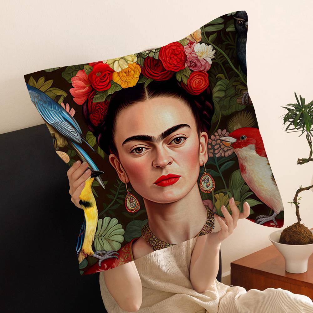 Vintage Künstler F-Frida K-Kahlo Kissenbezug Kissenhülle Polsterung Sofa Überwurf Kissen Heimdeko Kissenbezug