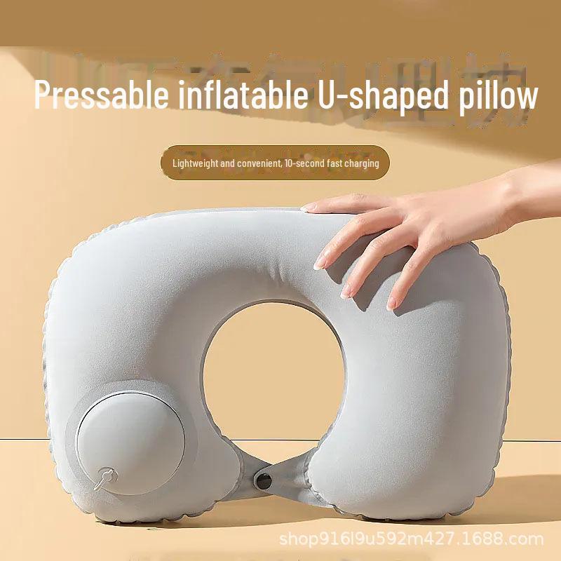 Inflatable U-Shaped Neck Pillow for Travel, Work, or Home