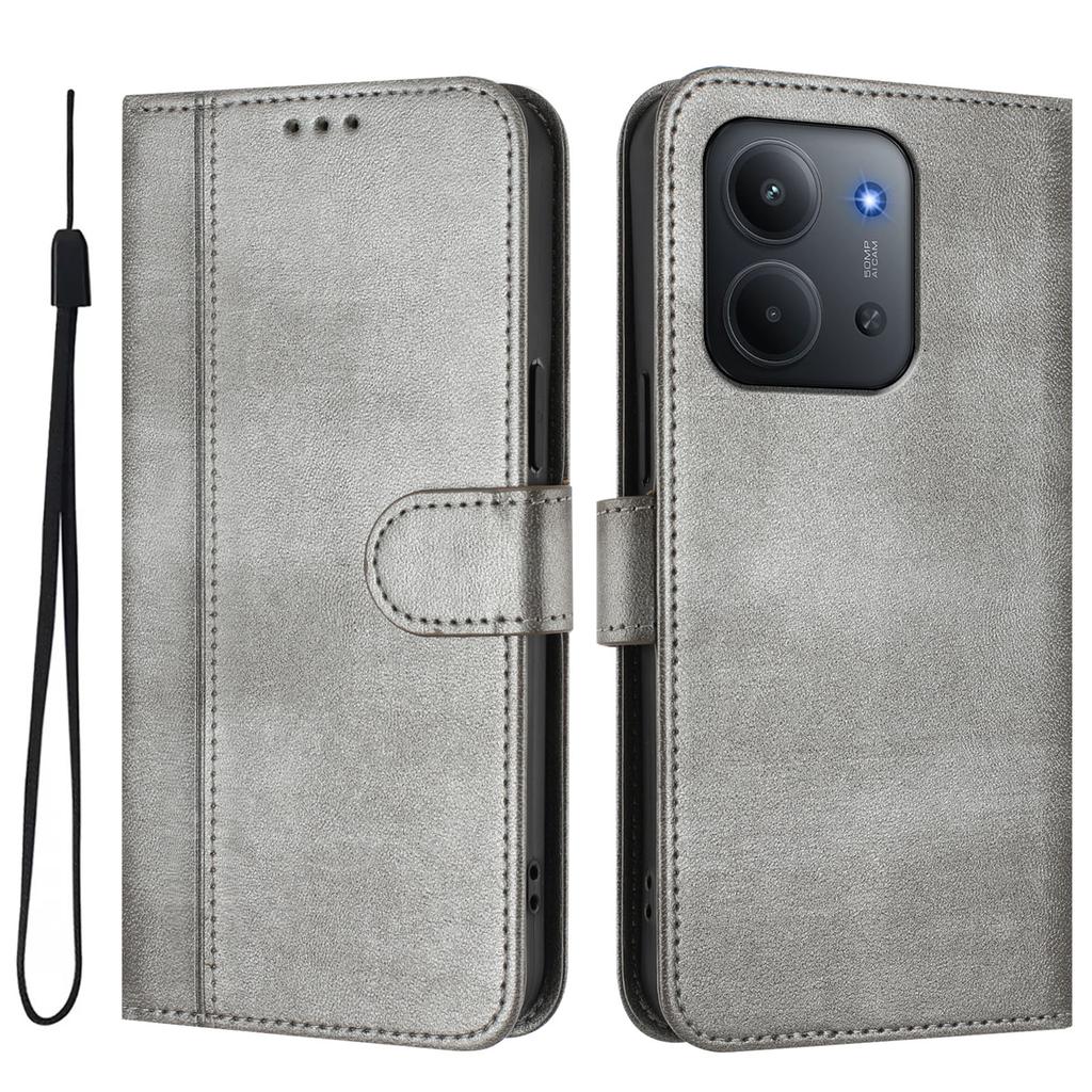 For Xiaomi Redmi 15C 4G (171mm) Cases Wallet Stand Retro Texture Leather Phone Cover with Lanyard