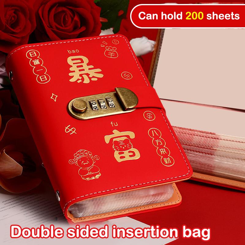 200 Envelopes Money Saving Challenge With Password Lock Save Money Pu Money Collection Book Large Capacity Portable