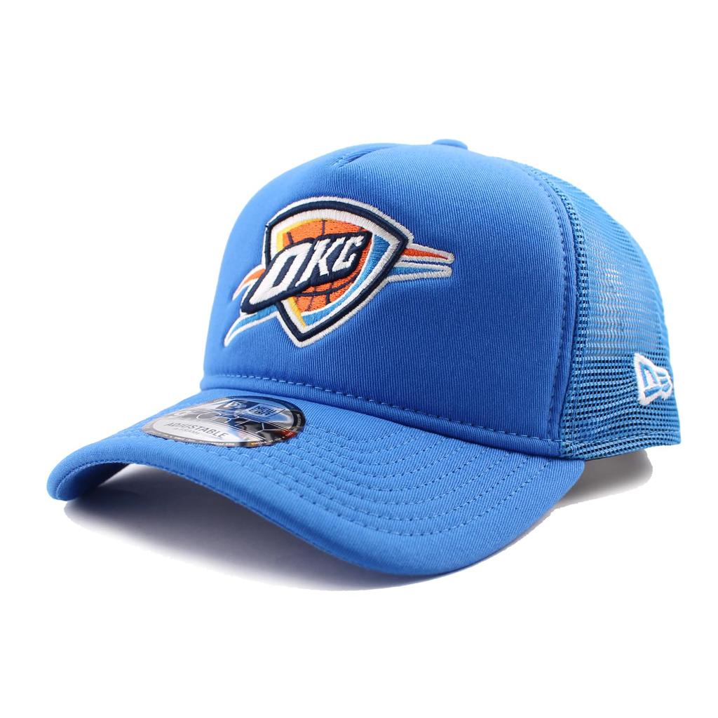 [New Era] Mesh Cap 9FORTY Oklahoma City Thunder NBA A-FRAME TRUCKER MESH CAP BLUE OKLAHOMA CITY THUNDER Snapback 940 Hat AF A-Frame [Used]