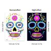 Mexico Day of the Dead Luminous Facial Tattoo Sticker Halloween Party Decoration Halloween Dress Up Day of the Dead DIY Party