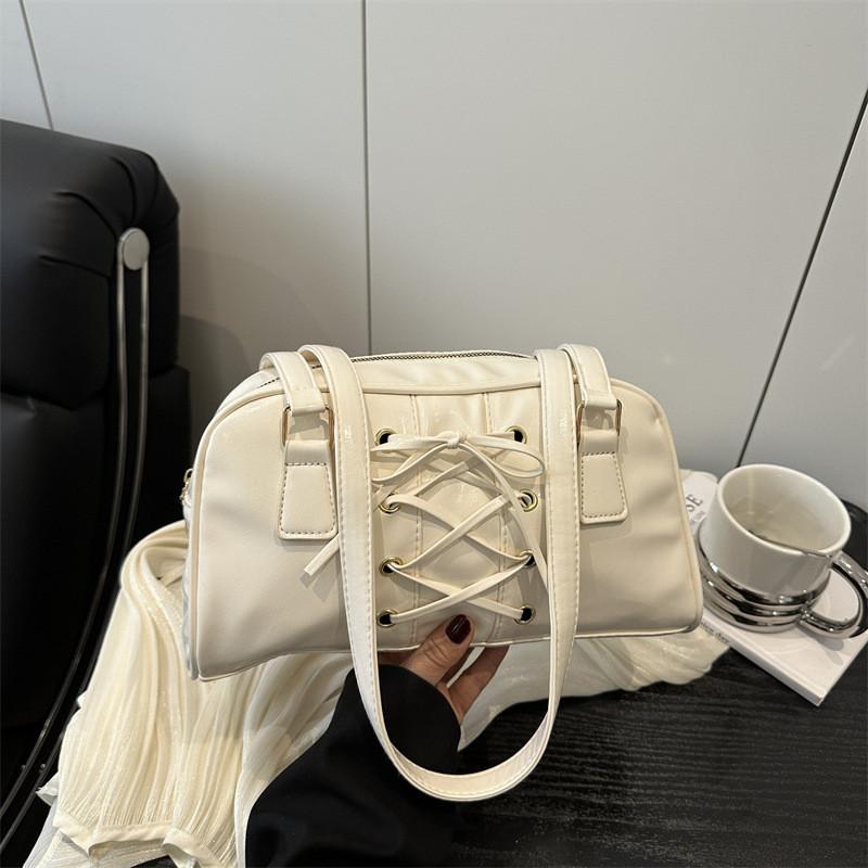 Pu Tote Bag For Women Large Capacity Stylish Streetwear With Strap Bow Design For Daily Use
