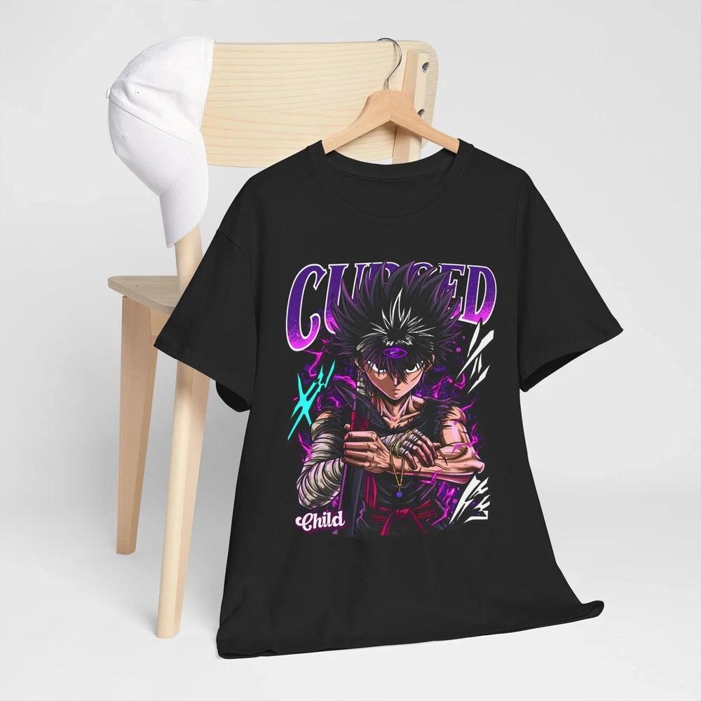 Hiei Yu Yu Hakusho Tshirt Kuwabara Kurama Yusuke Hiel Anime Unisexga Black Shirt S