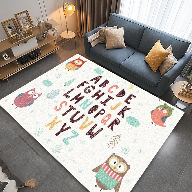 Cute Children Carpet for Living Room Decoration Home Non-slip Cartoon Rug Baby Bedroom Bedside Tatami Soft Play Mat Customizable