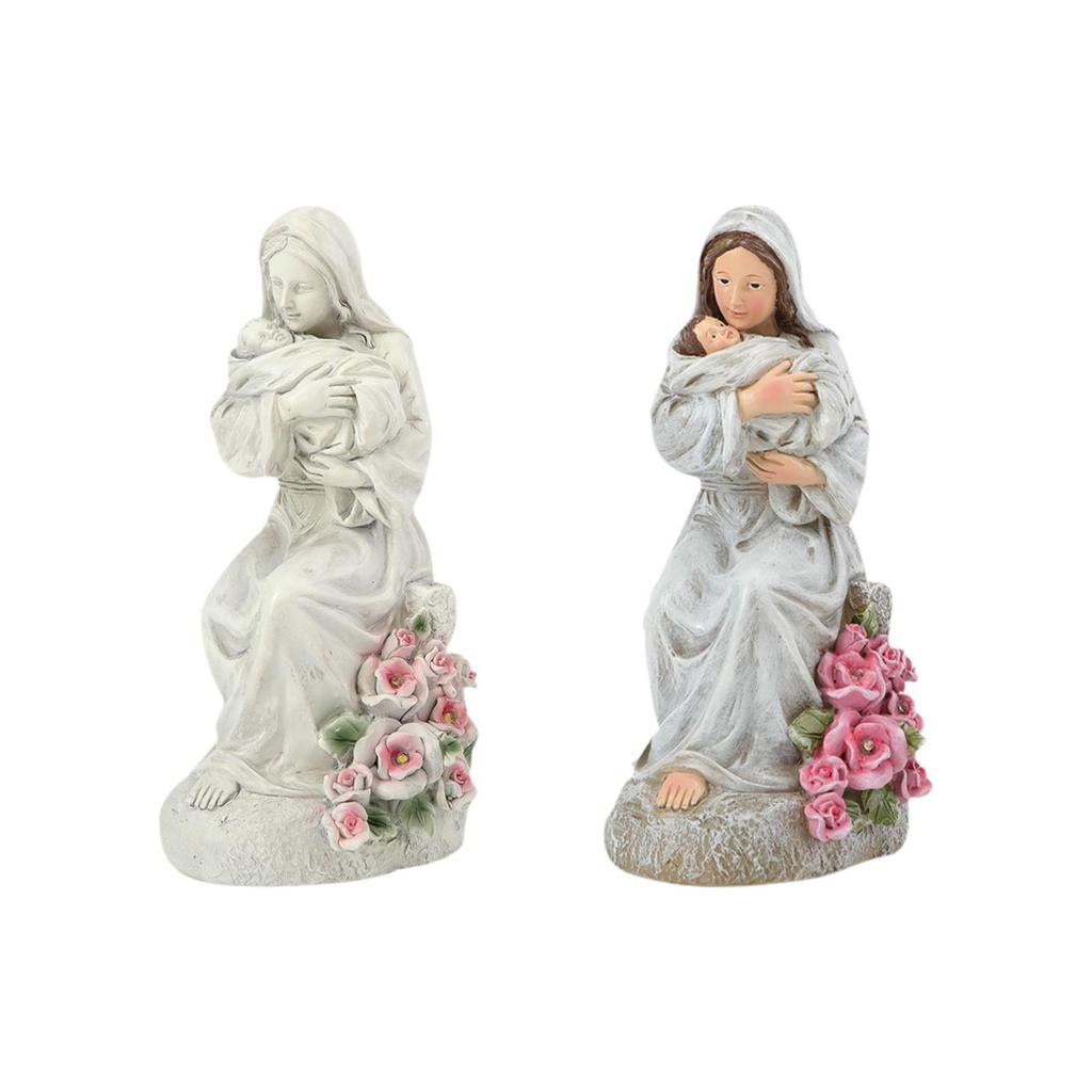 Virgin Mary Figurine Outdoor Light Garden Decoration Housewarming Gift Not Waterproof for Pathway Porch Yard Entryway Flower Bed