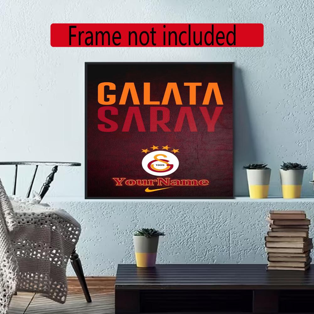 Galatasaray Customize Your Name Diamond Painting Round Diamond Rhinestones Mosaic Diamond Embroidery Wall Paintings Rhinestones Gift Frameless