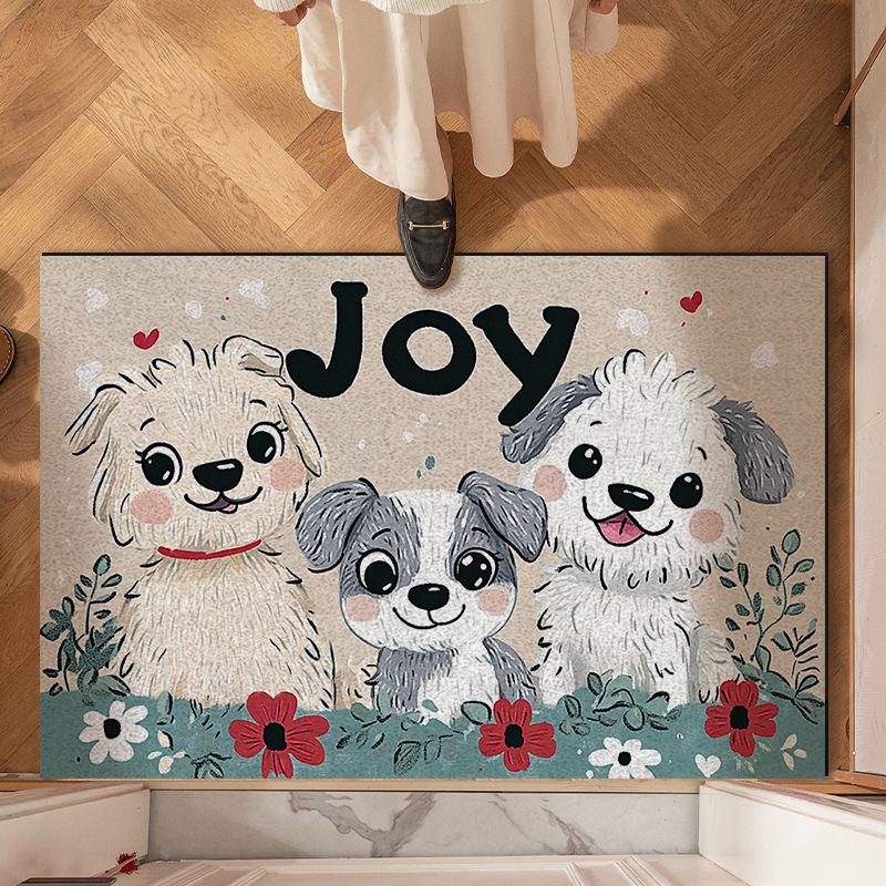 

Коврики для входа с рисунками из мультфильмов, противоскользящие коврики для входа с пылеудалением, грязеотталкивающие и поддающиеся резке бытовые коврики, ковры с проволочной петлей для входа 40 * 60cm Silk Ring