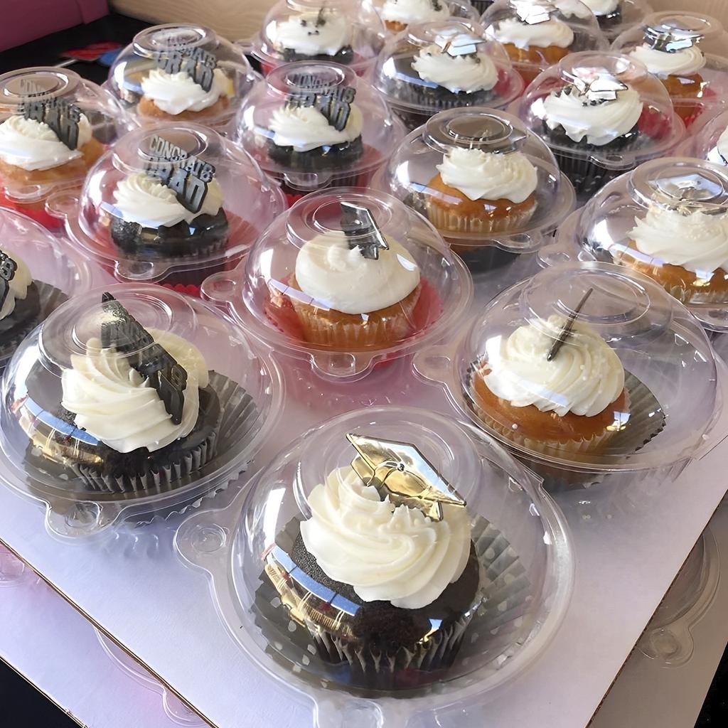 100Pack Clear Food Container Plastic To Go Containers Cake Slice Containers Clamshell Takeout Tray for Pastry,Salad,Dessert