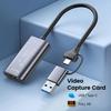 USB 3.0 Video Capture Card 4K HDMI To USB/Type-C Game Grabber Record Video Audio Recording for Switch Xbox PS4/5 Live Broadcast