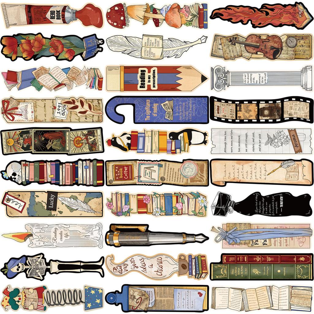30 Blatt/Set Retro Lesezeichen Unregelmäßiger Seitenmarker Buchmarker Kreative Papier Lesezeichen zum Lesen