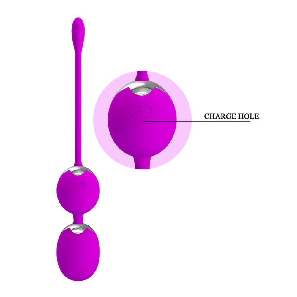 Wiederaufladbarer Eiervibrator 12 Modi Vibration Vibrierendes Ei Doppelte Eier Vaginalmassagegerät