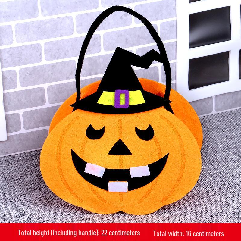 Halloween Pumpkin Trick-or-Treat Children's Handbag - Handmade Small Gift Material Pack