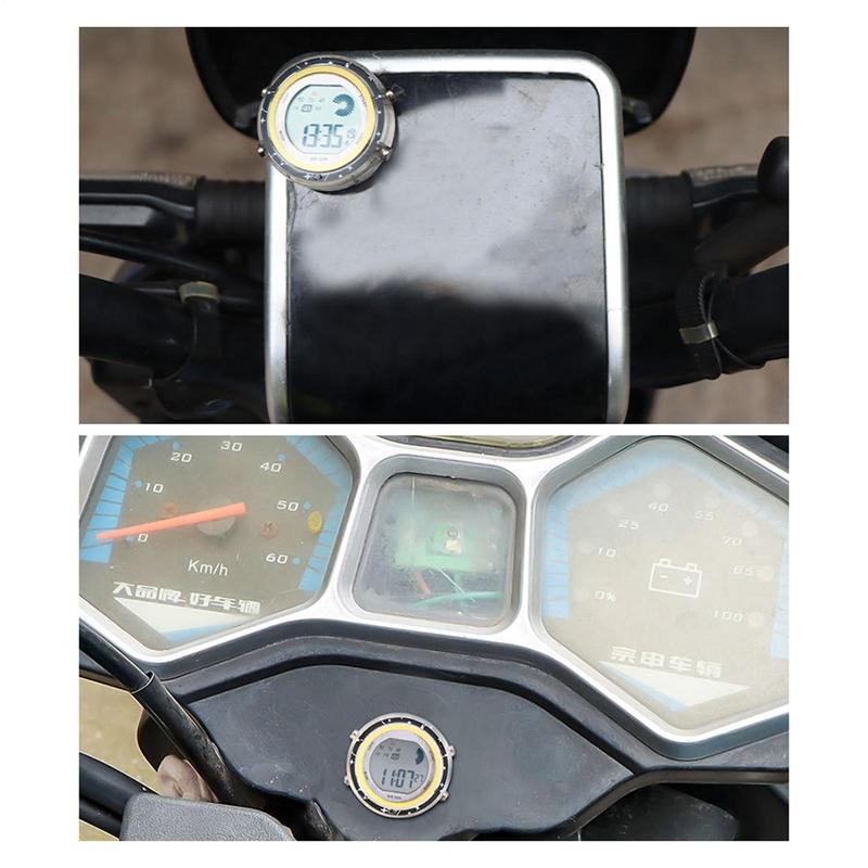 New Motorcycle Digital Clock Waterproof Motorbike Stick-on Dashboard Car Clock Car Stick-On Mini Watch For Dashboard Boat Bike