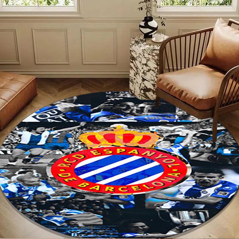 Football Espanyol Design Round mat Home Decor, Chair rug For livingroom,Bedroom, doormat home decor Birthday Gift Christmas Gifts