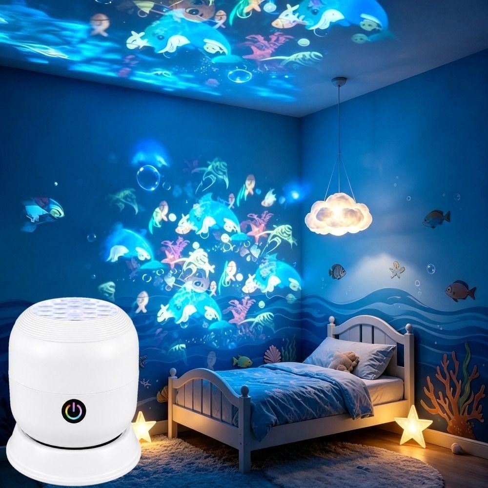 Ocean World Dreamy Ocean Projector USB Rechargeable Projector Lamp Bedroom Decoration