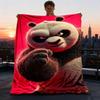 1 szt. Panda Kung Fu Outdoor Spersonalizowany Koc Flanelowy, Miękki, Lekki Spersonalizowany Koc Flanelowy, Nadruk Cyfrowy,