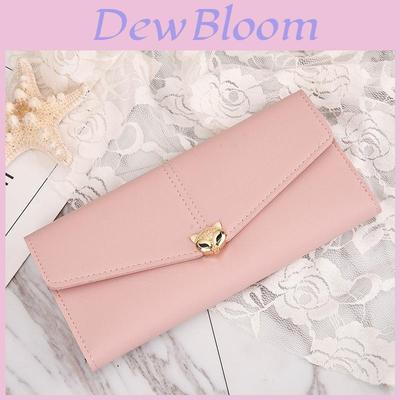 New Fashion Lady Fox Decorated Long Women's Wallet Korean Style Women's Cute Leather Clip Multi-card Slot Phone Bag Trendy Soft