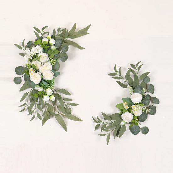 Yousheng 2Pcs Artificial Flowers Vivid Anti-fade No Wither Faux Silk Flower Wedding Welcome Simulated Flower Wedding Supplies