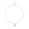 Compass Star Pendant Necklace, Dainty Crystal Inlaid Stainless Steel Chain for Women