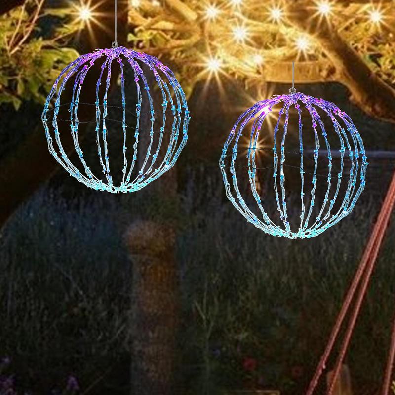 Kugel Beleuchtetes Display Weihnachtsdekoration Leuchtkugel LED-Beleuchtung Rahmen Große Kugel Lichter Lichterkette Für Veranda Terrassendekor
