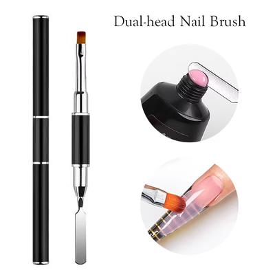 Gel Brush & Picker 2 IN 1 Design Nail Brush and Spatula,Gel Nail Brush Tool for Acrylic Nails Extension Gel
