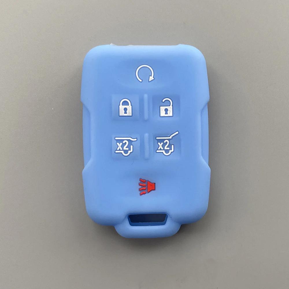Silicone Car Key Case Cover For Chevrolet Colorado Silverado 1500 2500Hd 3500Hd Gmc Yukon Sierra Canyon Remote Key Protecor