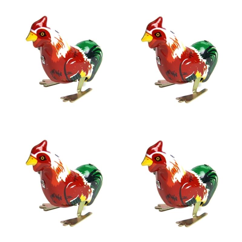 

Nostalgic Wind up Rooster Pecking Chicken Toy for Bar Desktop Accessories Prank Vintage Style Photo Props
