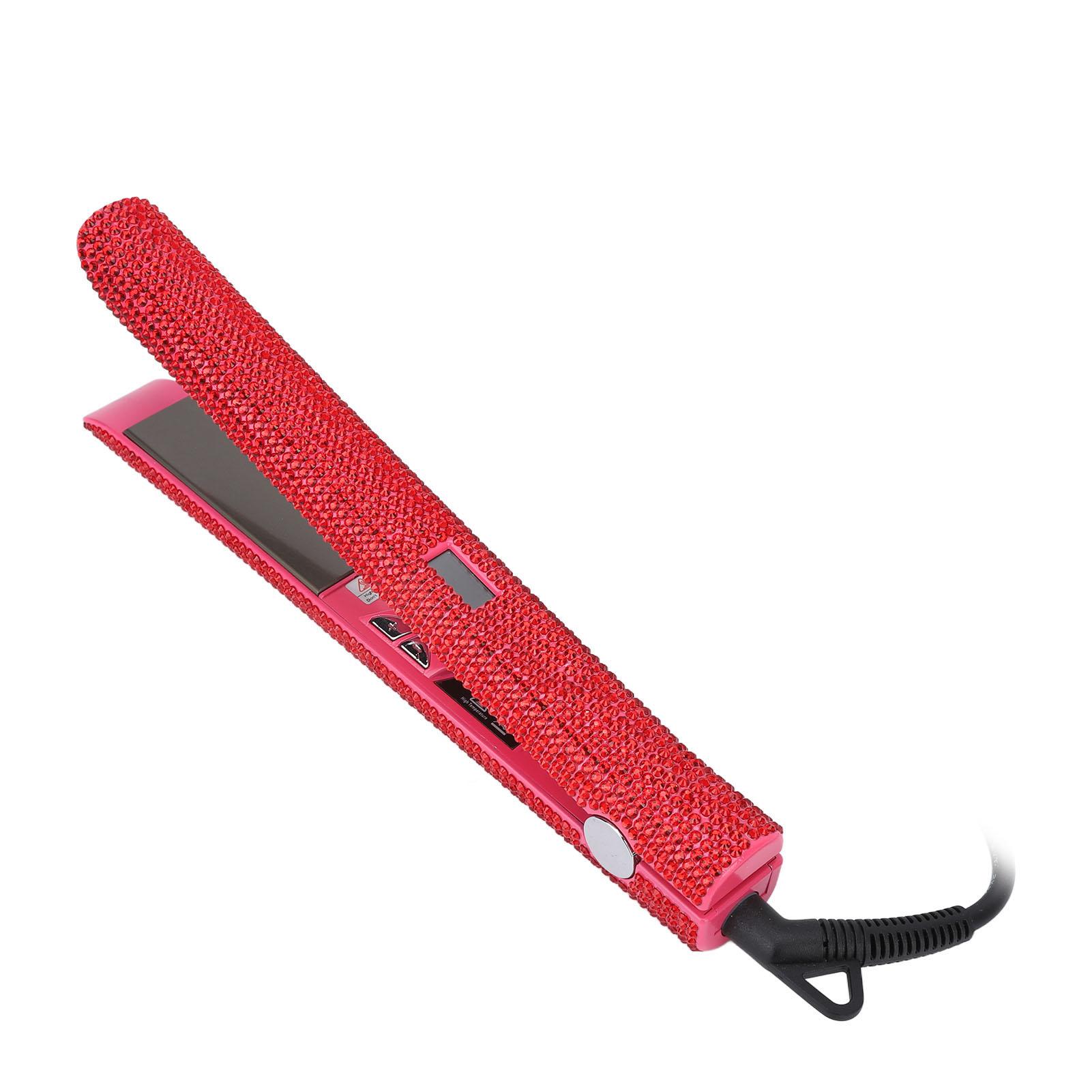 

Профессиональный красный выпрямитель для волос титановый бигуди выпрямление завивка стразы утюжок для волос США EU Plug