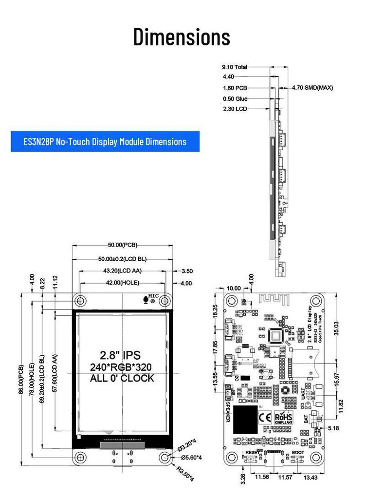 Scheda di Sviluppo ESP32-S3 con Touchscreen Capacitivo IPS da 2.8" e Chat Vocale AI Xiaozhi