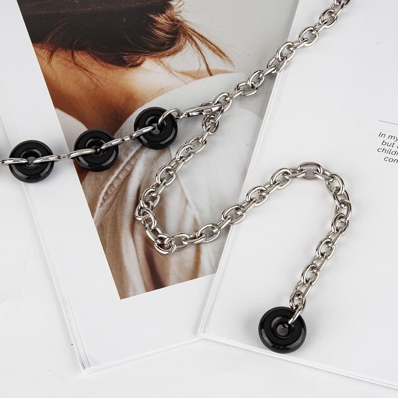 Fashion European and American Donuts Metal Decorative Waist Chain Women's Circle Ins Style with Dress Accessories Belt Women