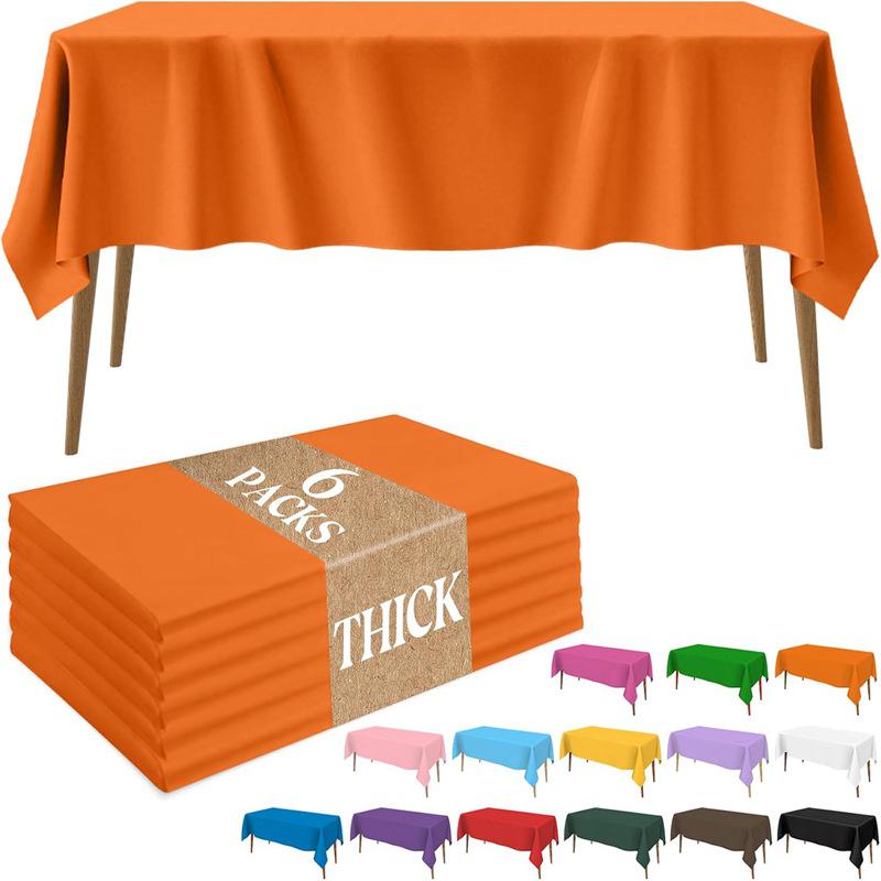 Thick Waterproof Disposable Plastic Tablecloth - Oil & Leak-Proof for Parties and Outdoor Dining