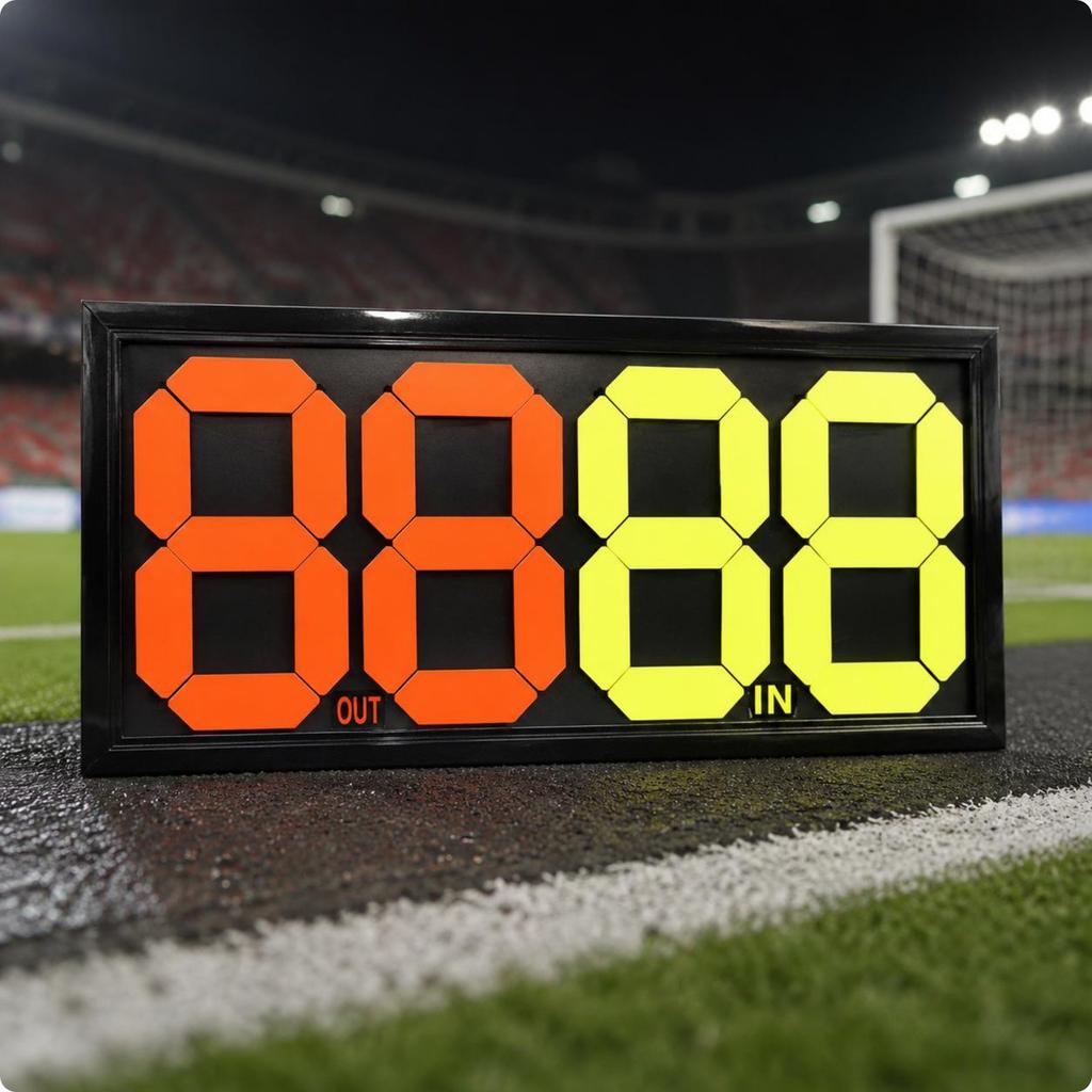 Soccer Substitution Board Printed Labels Flip Number Board Sports Gear Pvc Black For Training
