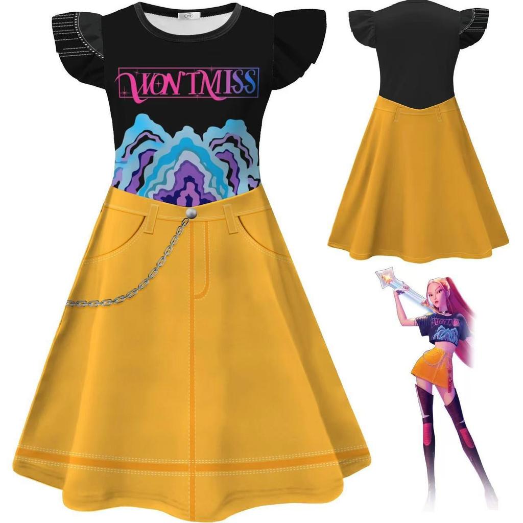 Halloween New Korean Wave Girl Group K-POP Witch Hunter Girl Group Cos Suit Rumi Cosplay Children's Flying Sleeves